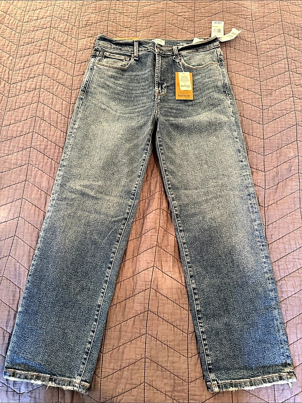 kensie The Ella High Rise Straight Jeans Blue size 8